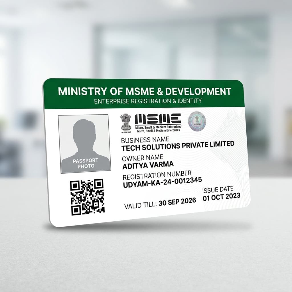 Sample MSME business identity card